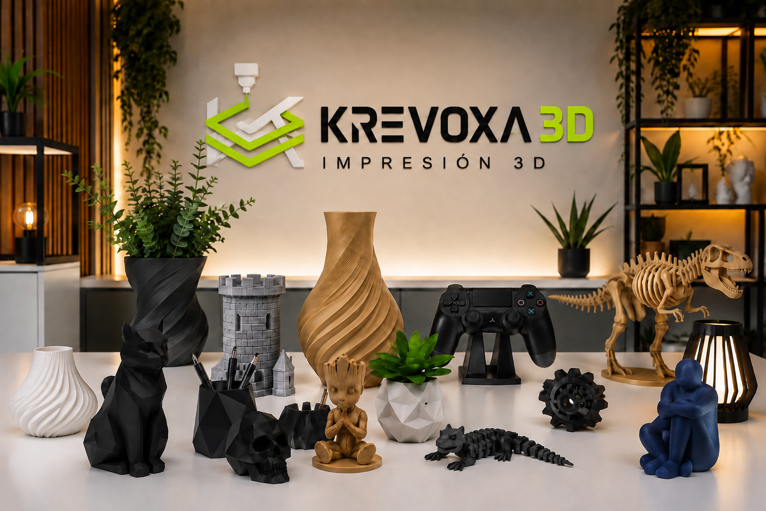 Objetos impresos en 3D por KREVOXA